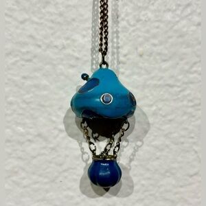 Vintage Copper-tone Mushroom Pendant Necklace